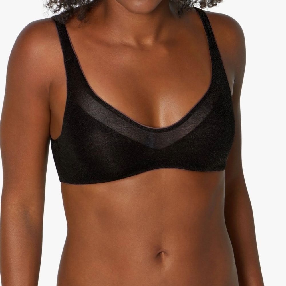 Sloggi Oxygene Infinite Soft Wireless Bra Bralette Black Womens size XS New